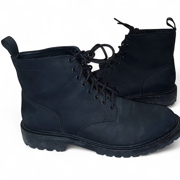Thursday Boot Co Men Leather Boots Matte Black Size 10 Rugged Sole Handmade - Picture 1 of 10